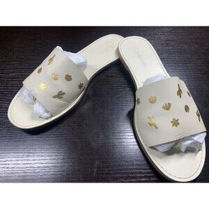 Madewell Boardwalk Post Slide Sandal Womens Sz. 10 Ivory Cactus Embossed Edition